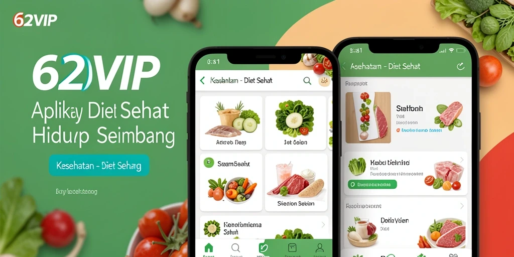 Antarmuka aplikasi 62VIP yang mudah digunakan untuk Diet Sehat.