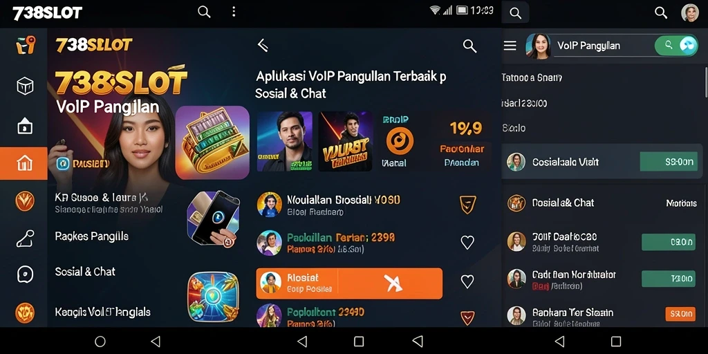 Antarmuka <strong>738SLOT</strong> yang mudah digunakan dalam VoIP Panggilan.