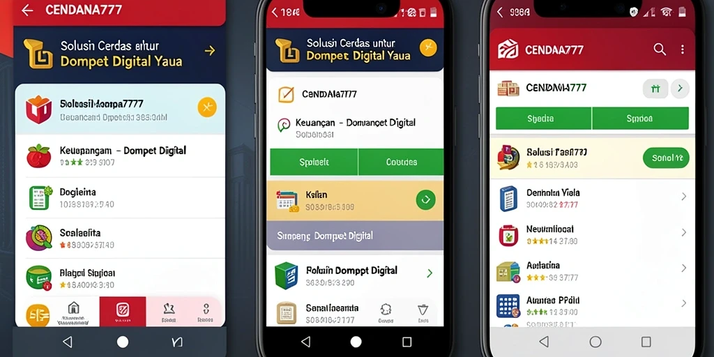 Antarmuka CENDANA777 yang sederhana dan fungsional untuk Dompet Digital.