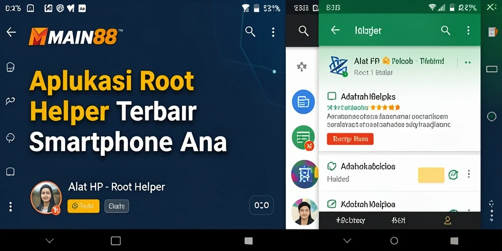 Tampilan antarmuka aplikasi ROOT Helper MAIN88 yang ramah pengguna.