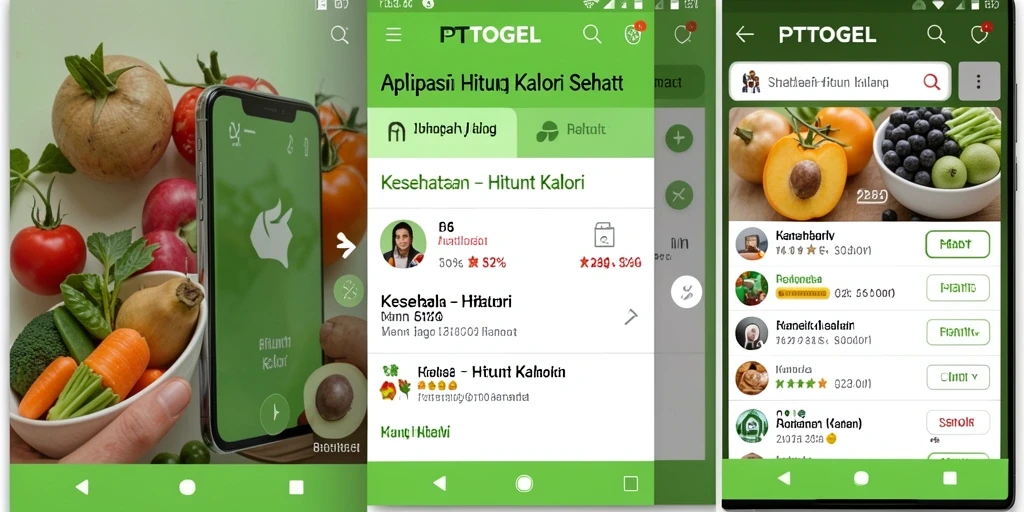 Antarmuka PTTOGEL menampilkan fitur Hitung Kalori dengan mudah.