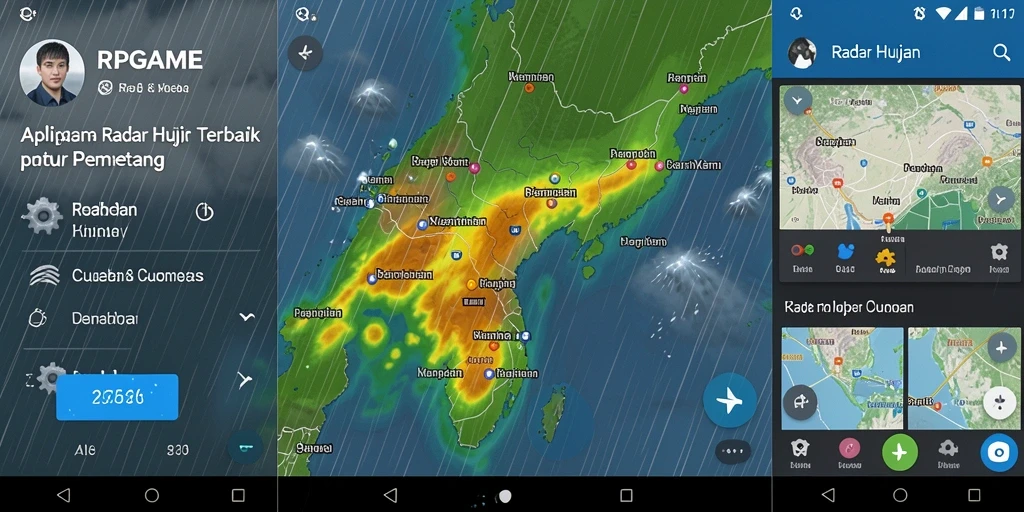 Tampilan antarmuka RPGAME yang jelas dan informatif untuk radar hujan.