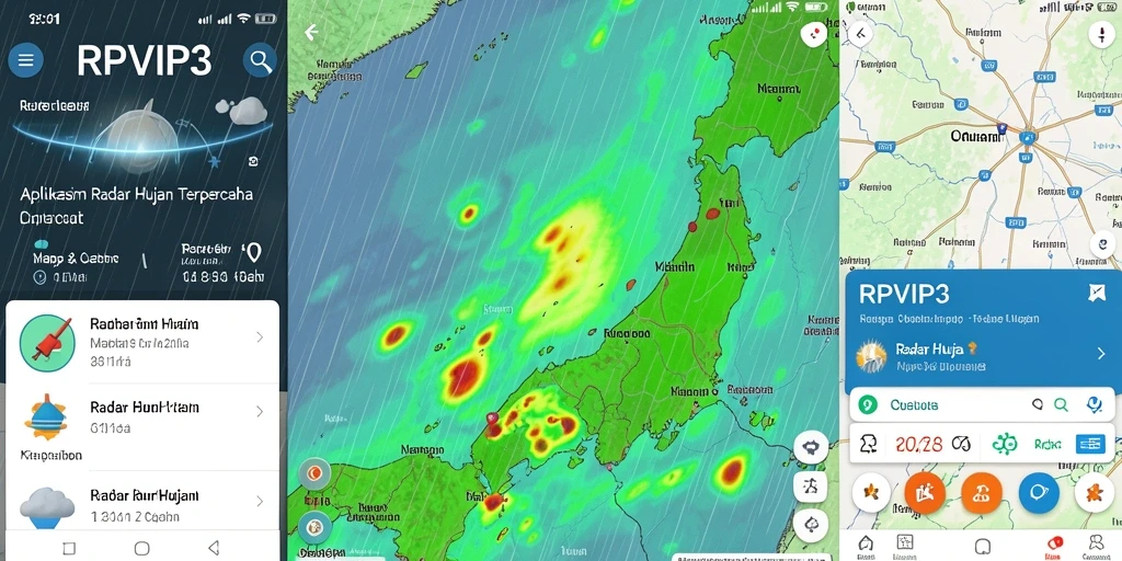 Antarmuka RPVIP3 yang jelas menampilkan radar hujan.