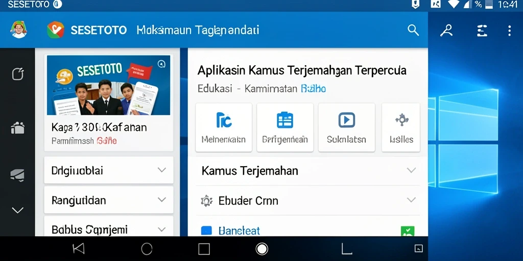 Antarmuka SESETOTO yang sederhana dan fungsional untuk Kamus Terjemahan.