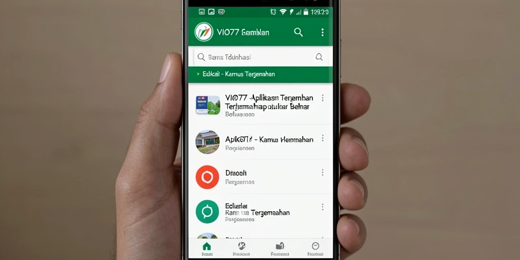 Antarmuka VIO77 yang sederhana dan fungsional untuk terjemahan cepat.